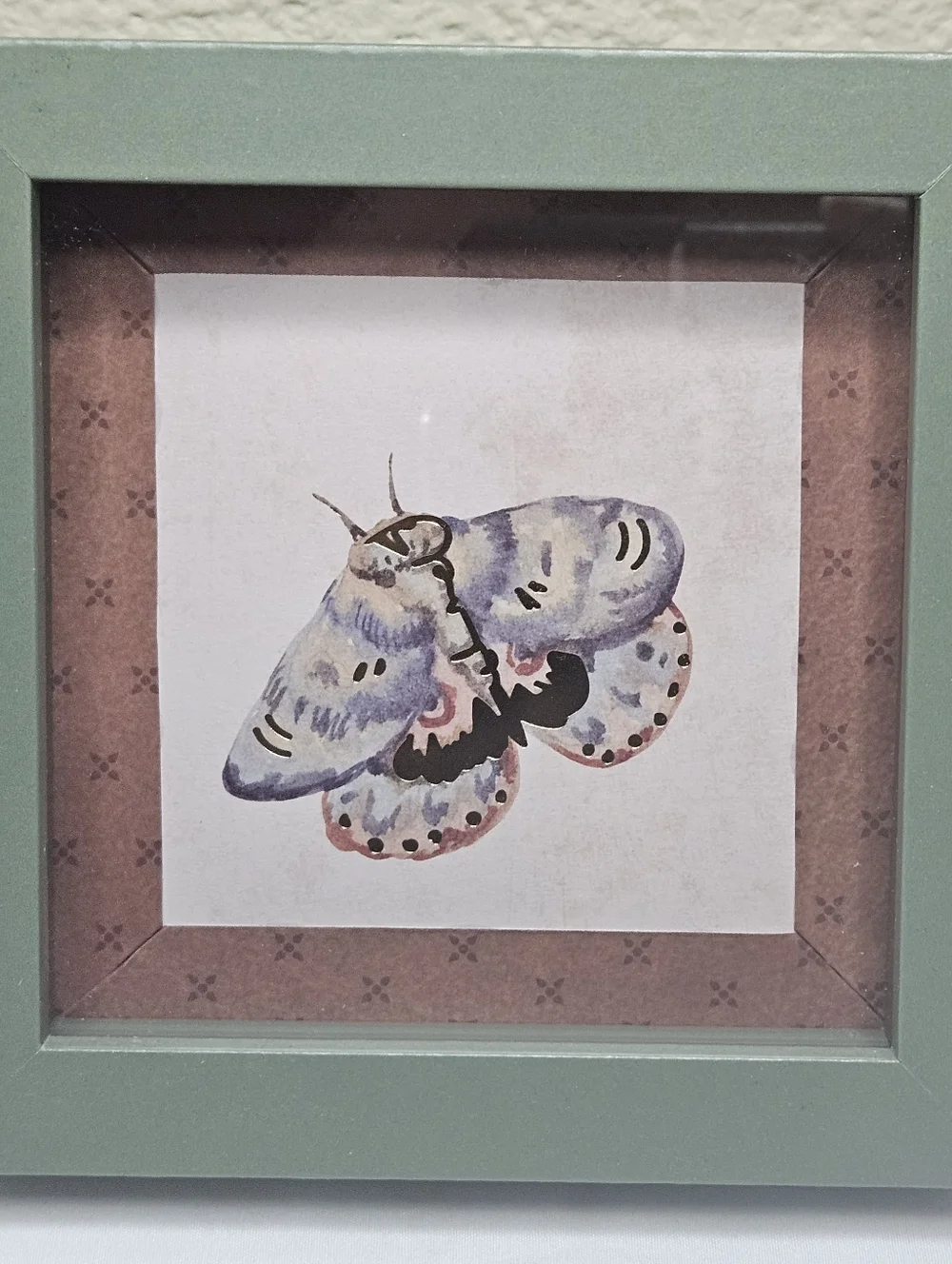 Moth Shadow Box Wall Art - Handcrafted - Picture 4 of 5